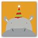 Peek-a-Boo VIII Hippo by Yuko Lau 12"x12" Art Print Poster