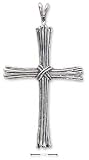 Sterling Silver straw Cross With Center X Charm