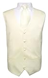 Men's CREAM Dress Vest and NeckTie Set for Suit or Tuxedo