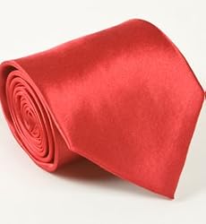 Classy Men's Solid Red Tie and Hankie Set