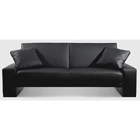 Black Faux Leather Supra Sofa Bed