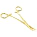 Hemostat Forceps Body Piercing Plier Gold Plated Curved