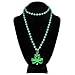 Prextex 12 Piece St Patrick's Beaded Shamrock Charmed Necklaces With Shamrock Pin