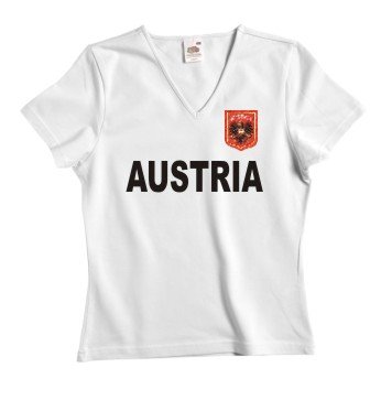 Austria/Österreich Lady Shirt + Stick in Gr. XS – XXL weiss XXL