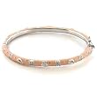Rhodium Brass with Clear Swarovski Crystal Bangle, Weight: 21.40gm Rhodium Brass with Clear Swarovski Crystal Bangle, Weight: 21.40gm