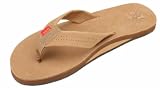 Rainbow Sandals Men Premium Leather Single Layer USC Logo, Sierra Brown, Large (9.5-10.5)