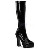 5 inch Heel Platform Boot Black Str Patent