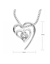 Heart To Heart Solitaire - 18K White Gold Pendant
