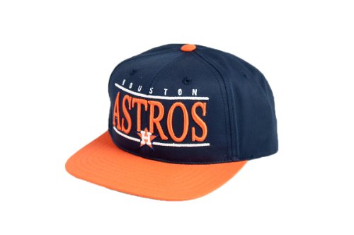 MLB Men's Houston Astros Nineties Snapback Cap (Black/Orange, Adjustable)