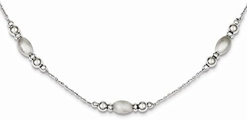 Jewelry Best Seller Sterling Silver Brushed and Polished Necklace