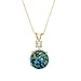 10k Yellow Gold Mosaic Opal and White Topaz Pendant, 18