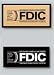 MMF Industries 2840117N00 Wall-Style FDIC Sign with Backplate, 7-1/2W x 3-1/2H Inch, Each depositor insured to at least $100,000, Black Nameplate / Silver Backplate / White Lettering, Laminate Sign / Brushed Aluminum Backplate (Each)