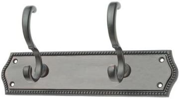 JVJHardware 24712 Mud Room Accessories 10.94 in. Roped Double Rail Hook - Old World Bronze