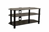 Black Glass Tv Stand 3 Shelf Entertainment Unit