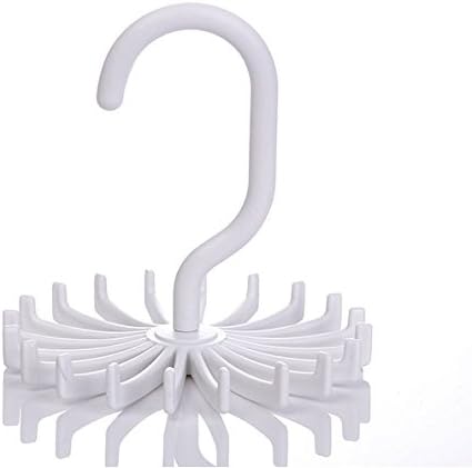 ClouWorld 360 Degree Rotating Twirl Tie Rack Adjustable Closet Complete Twirling Tie Rack Hanger Organizer(white 3 Pack )