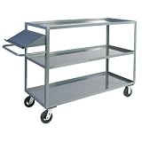 Three Shelf Stock Truck With Writing Stand Handle 24 X 60