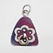 Triangular Flower Pendant with Decorative Ring in Patina Finish and Sterling Silver, #9166