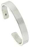 Sterling Silver Very Heavy Gauge Flat Plain Cuff Bangle Bracelet Polished Finish 10 mm (3/8 in.) wide