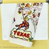 Vintage Style Texas State Map Souvenir Towel