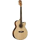 Washburn Harvest Series WG7SCE Acoustic-Electric Guitar, Natural Gloss