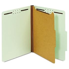 Globe-Weis 23776 - Pressboard Classification Folders, 4 Fasteners, 2/5 Cut, Letter, Green, 10/Box-GLW23776