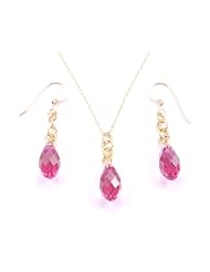 Hanfords of London Handmade Fuchs & 14ct Gold Fill Pendant and Earrings Set. Handcrafted in the UK.