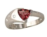 Pink Tourmaline and Diamond Sparkle Ring 14K White Gold