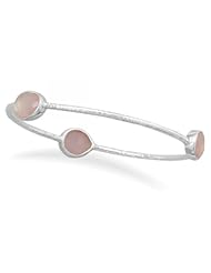 MMA Silver - Pink Chalcedony Stackable Bangle