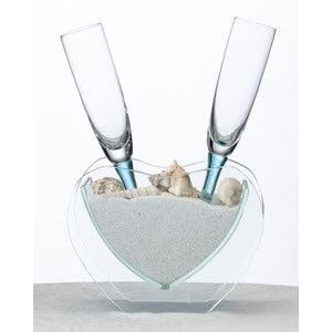 Click to buy Maine Wedding Venues: Heart Vase with Toasting Glasses from Amazon!
