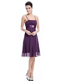 Ever Pretty Empire Waist Purple Straps Jacquard Dot Party Dress 02037
