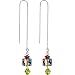 Handcrafted Genuine Sterling Silver Green IMPERIOUS CUBE Threader Earrings MADE WITH SWAROVSKI ELEMENTS