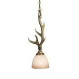Kichler Lighting 2632BH Buckhorn Light Mini Pendant, Buckhorn Finish with Citrine Glass