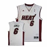 Miami Heat Lebron James Men's White NBA Replica Jersey, Large