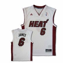 Miami Heat Lebron James Men's White NBA Replica Jersey, Large