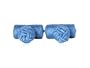 Classic Steel Blue Silk Knot Log Cufflinks With Velour Pouch