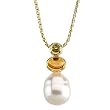 14K Yellow Gold Paspaley South Sea Cultured Pearl, Peridot and Citrine Pendant
