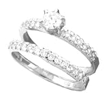14K White Gold .65 CTW Diamond Bridal Set