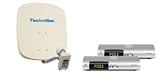 TechniSat DigiDish 45 SAT-Komplettpaket (Twin-LNB, 2x TechniSat Digit S2 e) beige
