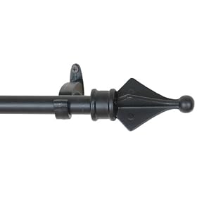Window Curtain Rod Drapery Rod 44 Inch - 108 Inch Arrow Black Matte
