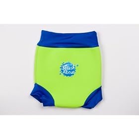 Splash About neoprene Happy Nappy (swim nappy), Lime with Royal Blue rib, XX Large (Toddler)