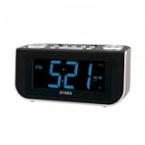 Jensen JCR-300 Interactive AM/FM Talking Dual Alarm clock Radio with Voice Recognition (Silver)