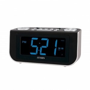 Jensen JCR-300 Interactive AM/FM Talking Dual Alarm clock Radio with Voice Recognition