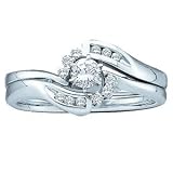 1/3 Carat Diamond 14k White Gold Bridal Ring Set Ring