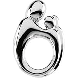 14K White Gold 19.75X13.50 Mm Lg. Solid Mother & Twin Pnd