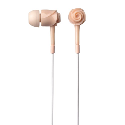 ELECOM カナルタイプヘッドホン EAR DROPS ROSE 薔薇の花(ピンク) EHP-AIN50PN