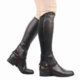 Saxon Equileather Childs Half Chaps M Brown