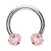 16 Gauge Pink Tiffany Gem Ball Horseshoe Circular Barbell