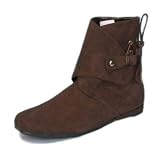 Men's Brown Faux Suede Renaissance Costume Shoes (Shoe Size 8-9)