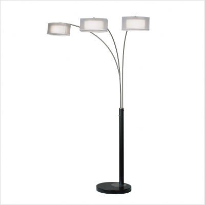 NOVA Lighting Amarillo 3 light arc Silver Floor Lamp