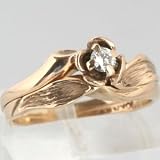 10K Yellow Gold Diamond Wedding Ring Set - OldCities Vintage Jewelry